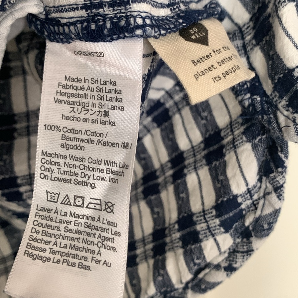 Madewell Gingham Cottage core Mini check mini skirt blue white small - Picture 8 of 8